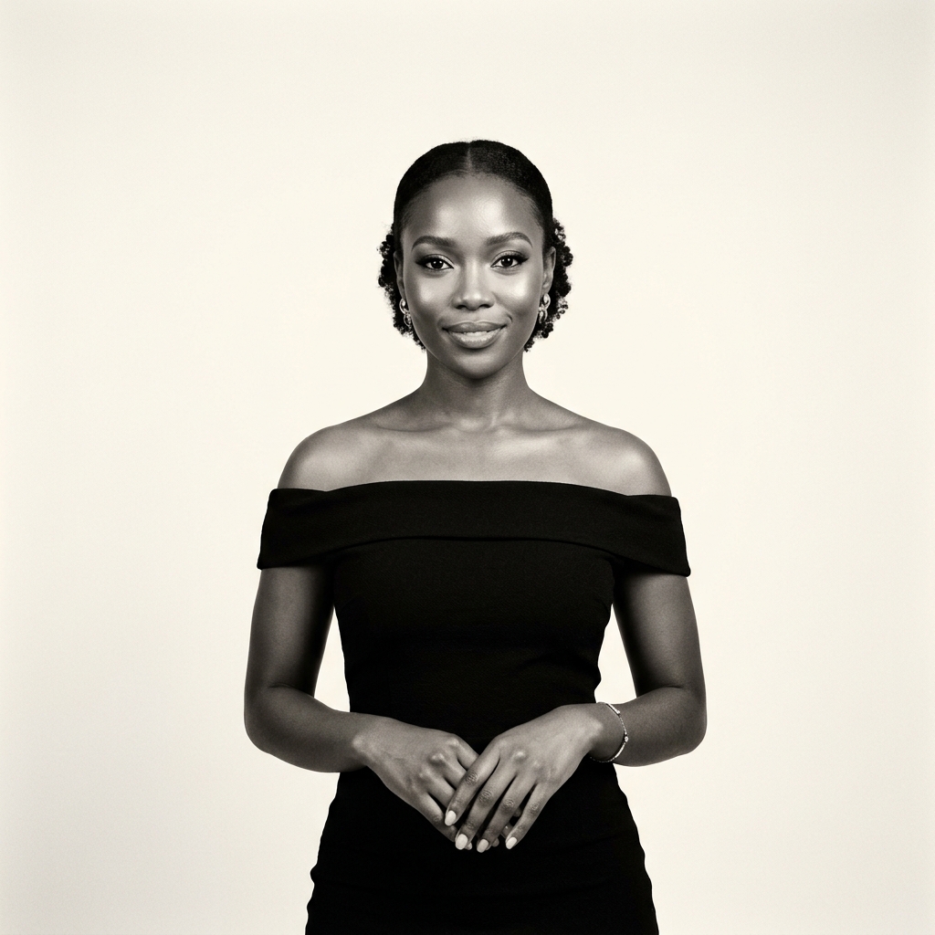 Glam booth black and white portrait